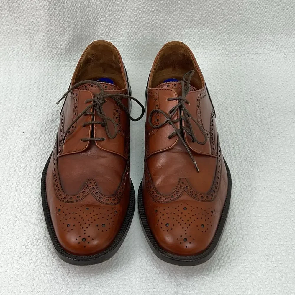 Panelli Wingtip Derby Dress Shoes Men’s 10.5 Brown Leather Made in Italy